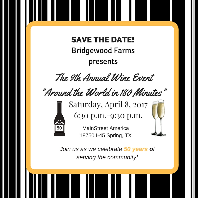 Bridgewood Farms Wine-ing Up for Annual Around the World in 180 Minutes Fundraiser