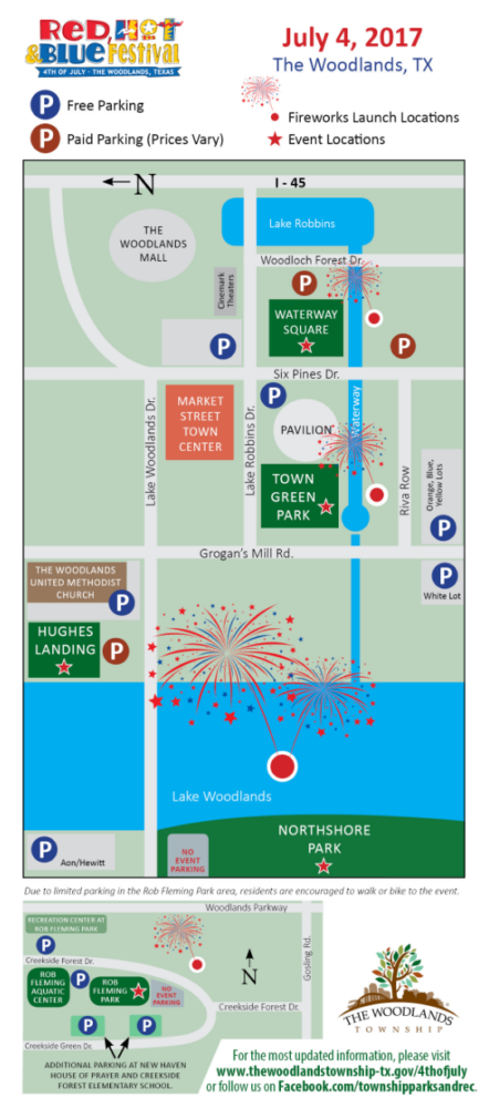 fireworks locations the woodlands