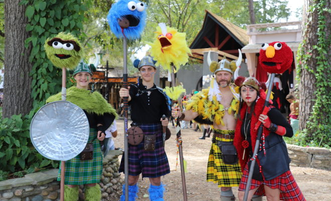 Texas Renaissance Festival Worst Dressed Barbarian Costume Contest 2nd Place Winners. Photo by Rod Prado.