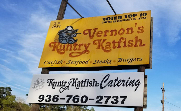 Vernon's Kuntry Katfish sign