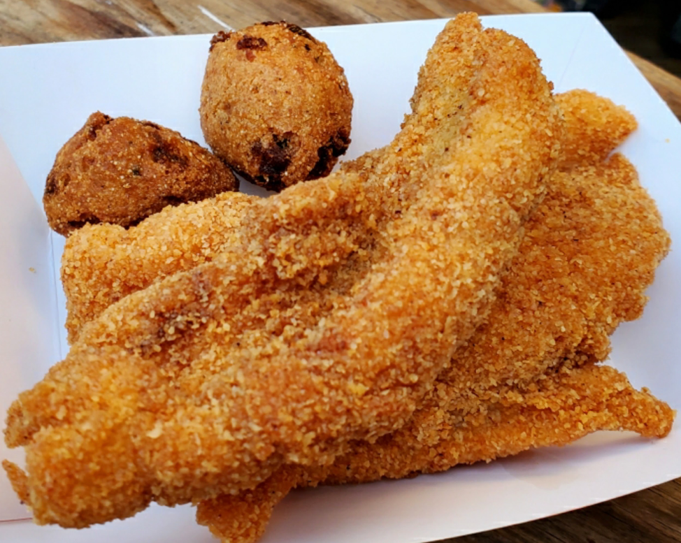 Cajun Fried Catfish and Hush puppies, photo by Nick Rama