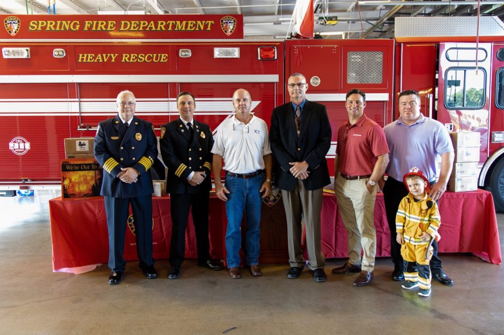 Spring, TX – Representatives from the Insurance Council of Texas (ICT) donated hundreds of smoke alarms to three local first responder agencies on October 3, 2019.