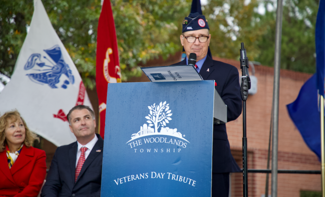 The Woodlands community came out on Monday, November 11 to honor military men and women at The Woodlands Township's Veterans Day Tribute in Town Green Park.