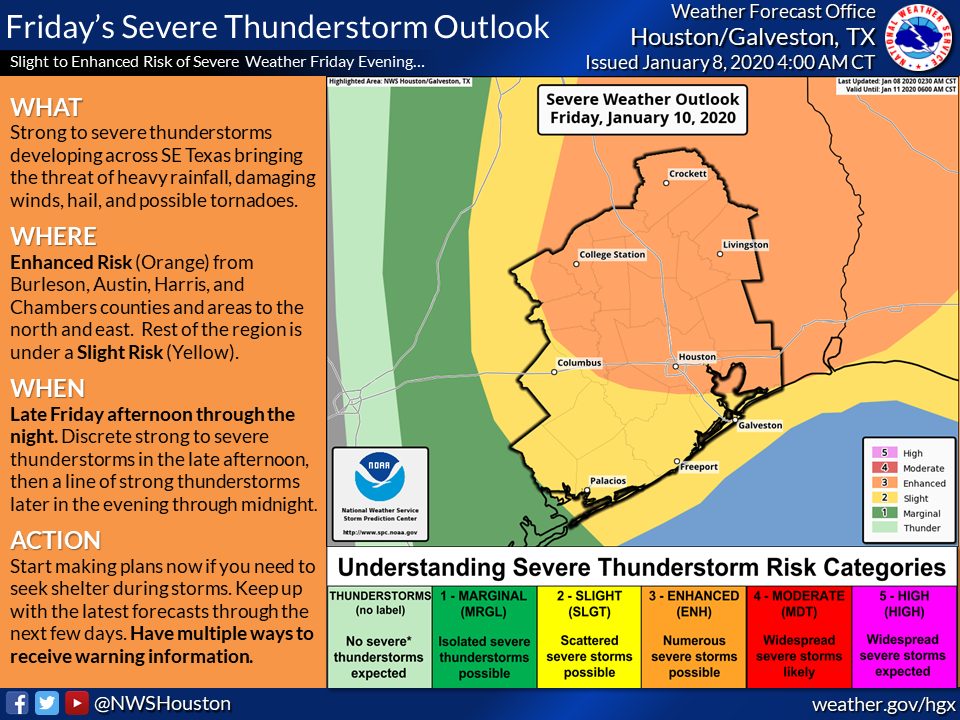 Severe Thunderstorm Outlook for Friday - Hello Woodlands