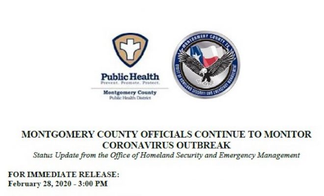 MONTGOMERY COUNTY OFFICIALS CONTINUE TO MONITOR CORONAVIRUS OUTBREAK