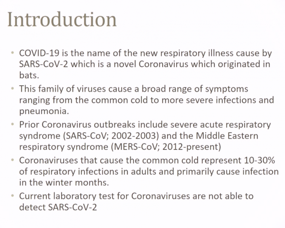 Coronavirus Awareness and Preparedness