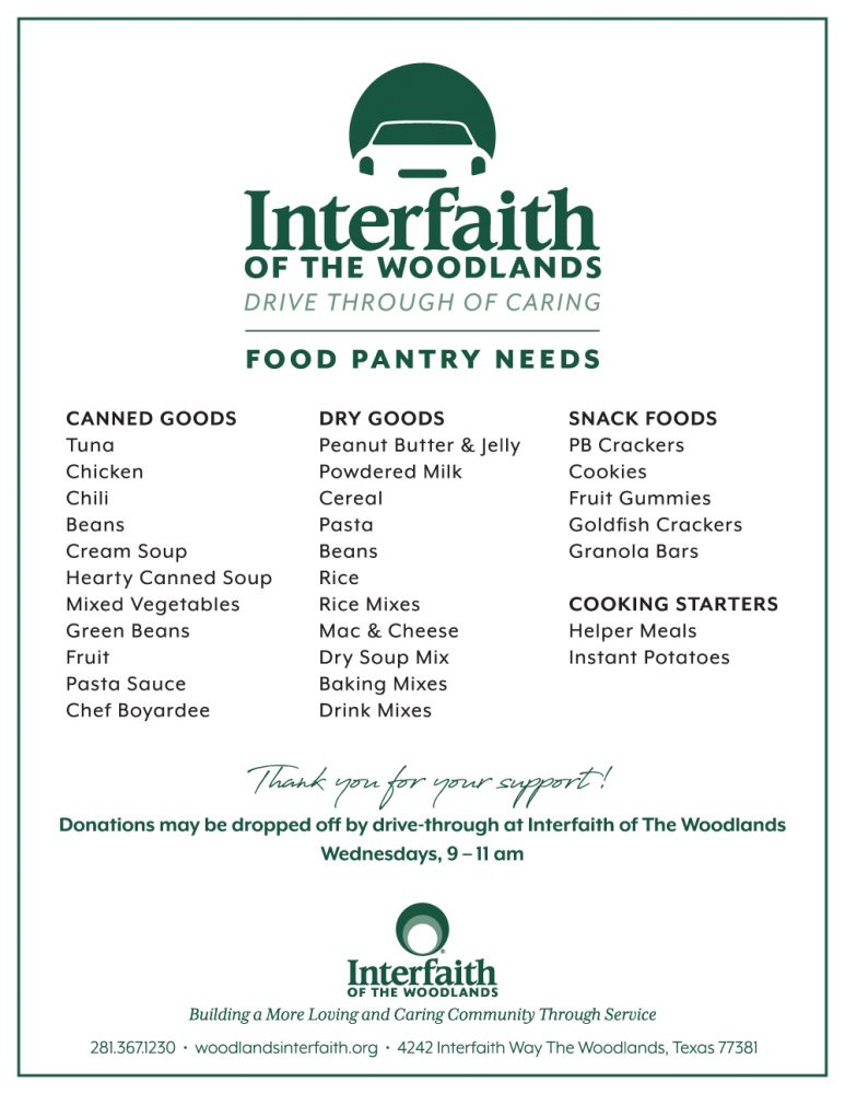 Interfaith Drive Through of Caring Food Pantry Needs