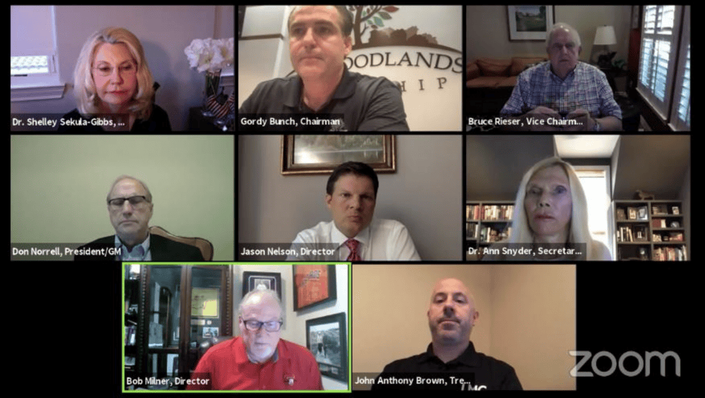 The Woodlands Township Board holds videoconference meeting Hello