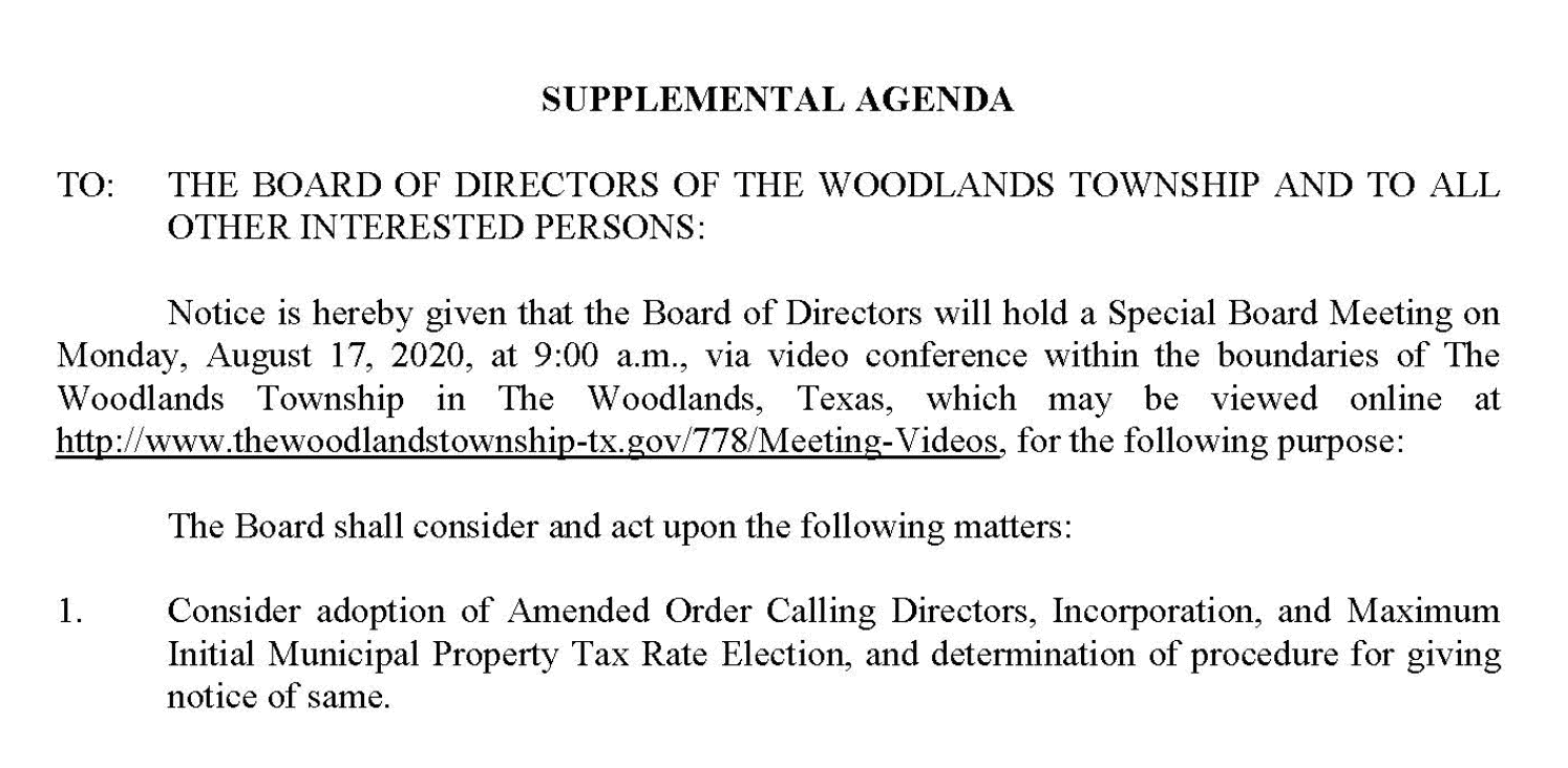 The Woodlands Township COVID19 Update August 14 Hello Woodlands