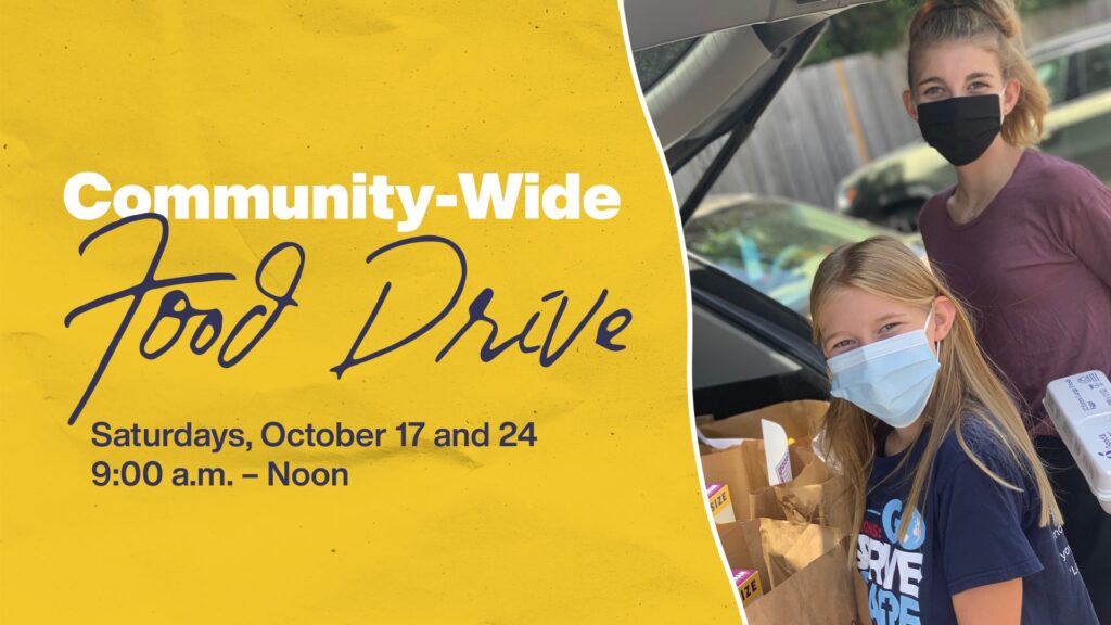 TWUMC Woodlands United Methodist Church community wide food drive 2020