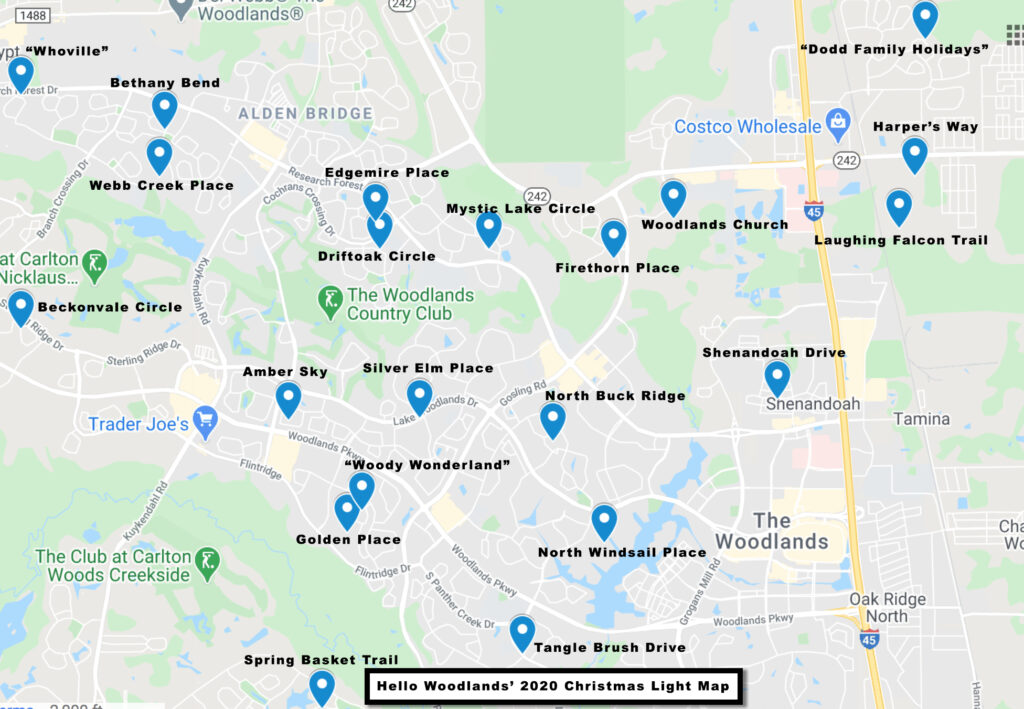 Discover The Woodlands - Map of the Front of The Woodlands