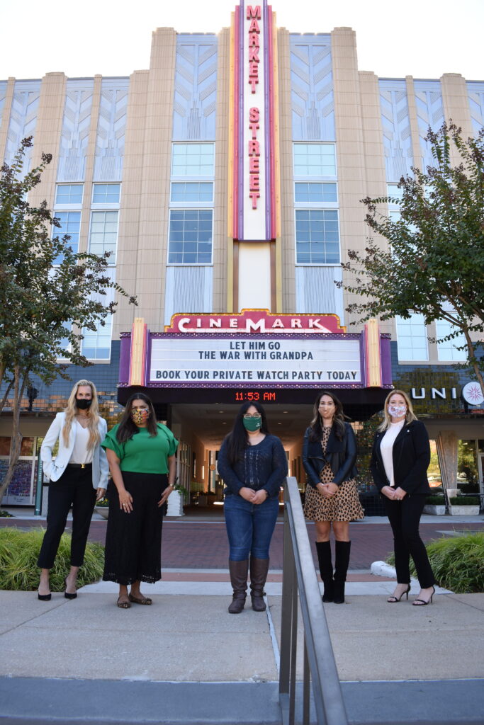 Missy Herndon, Lucy Gomez, Natalie Healy, Noemi Gonzalez, and Jenny Taylor market street pop up hand me up shop interfaith woodlands 2020