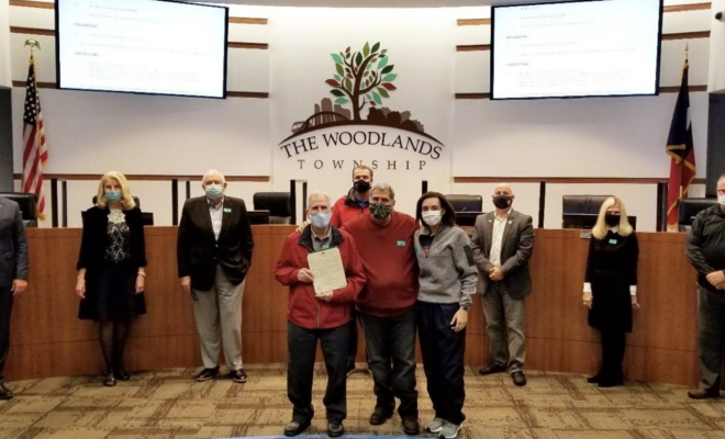 PHOTO: The Board of Directors issued a proclamation recognizing local small business owner, Don Baker, of The Candy House who was accompanied by his son Don Jr. and grandaughter Kelly Andrus.