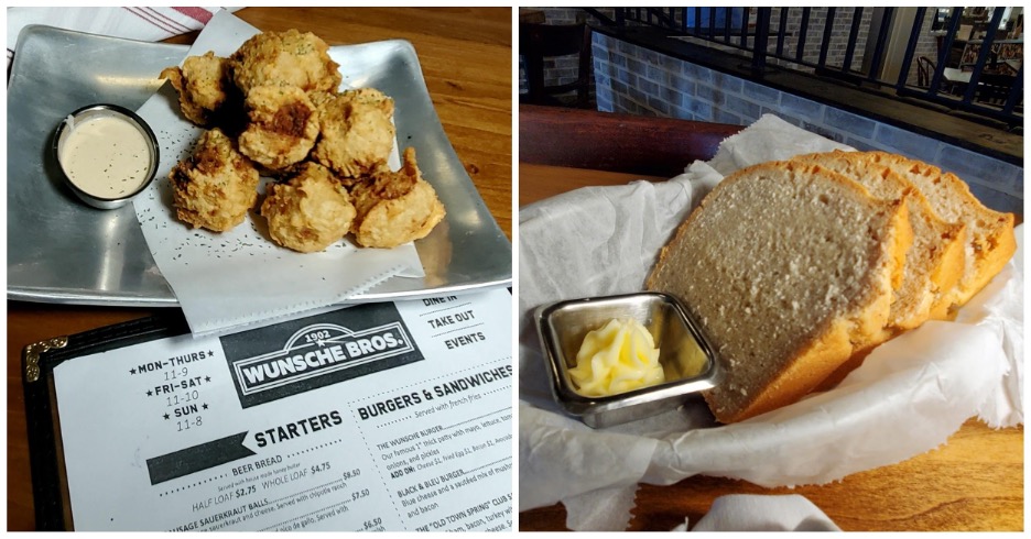 Photo by Nick Rama; Sausage and Sauerkraut Balls and Beer Bread. 