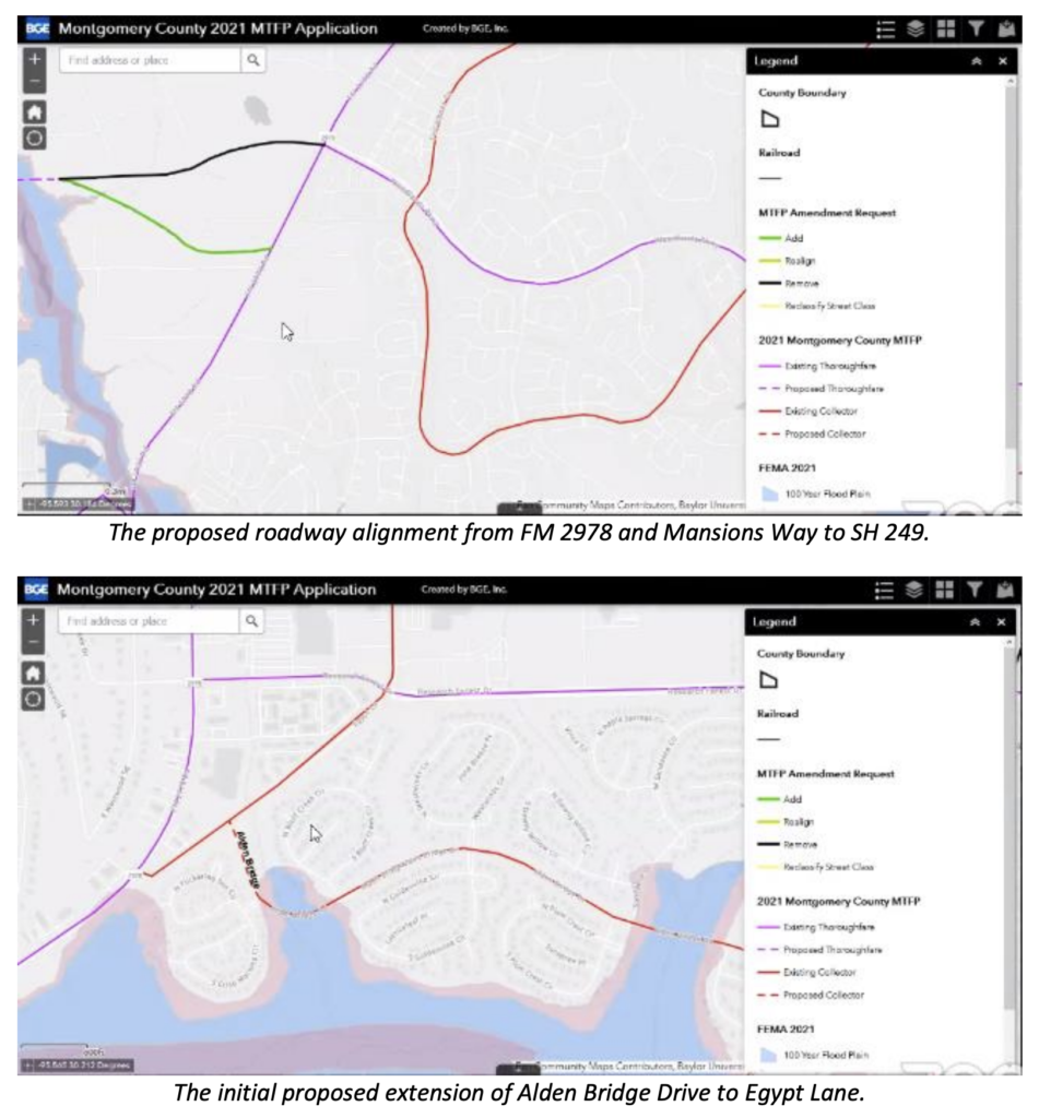 Photo by The Woodlands Township; A map of the 2021 Montgomery County Thoroughfare Plan.