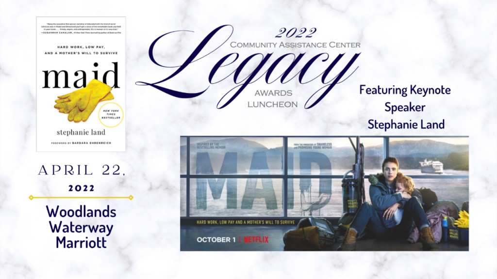 2022 Community Assistance Center Legacy Luncheon Keynote Speaker Stephanie Land Maid Book