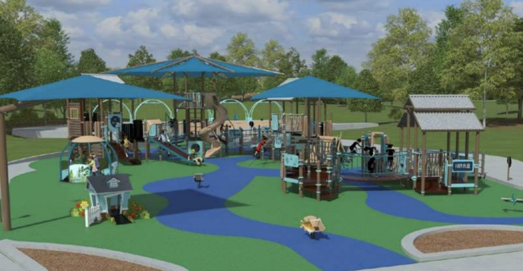 new inclusive playground at Bear Branch Park will be complete April 1, 2022