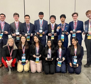 TWHS The Woodlands High School Conroe ISD Independent SChool District 2022 DECA students at CDC