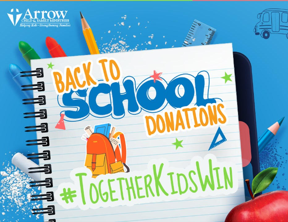 Back to School Donations Arrow Child Family Ministries Spring Texas