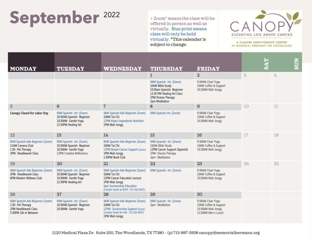 Canopy Cancer Survivorship Center The Woodlands