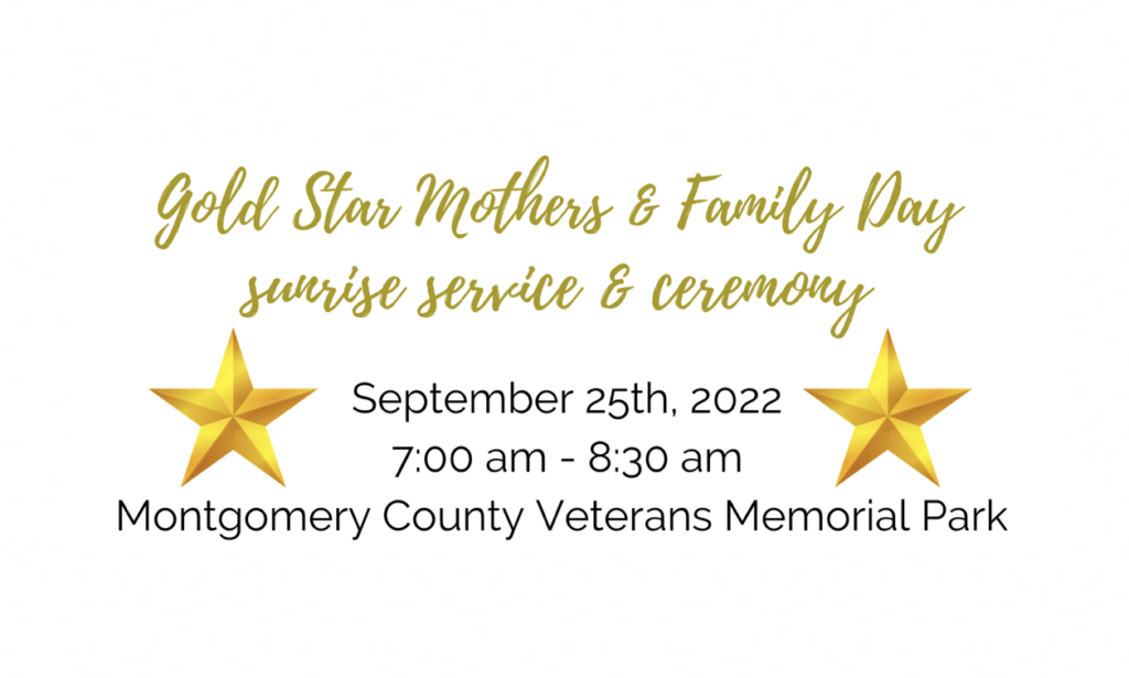 Gold Star Mothers and Family Day Montgomery County Veterans Memorial Park