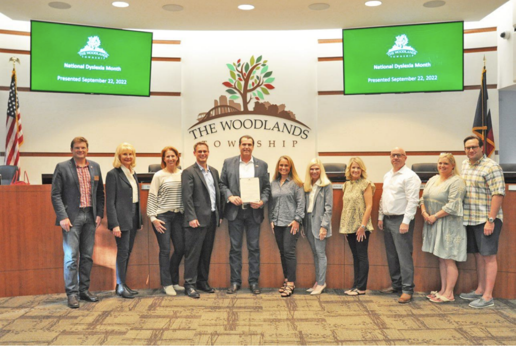 The Woodlands Township Board of Directors recognized International Walk to School Month in The Woodlands at their meeting on September 22, 2022. From left, Township Director Jason J. Nelson, Secretary Dr. Shelley Sekula-Gibbs, Chairman Gordy Bunch, Program Coordinator Susan Martin, Director of Community/Customer Services Angel Nicks, Director Dr. Ann K. Snyder and Treasurer John Anthony Brown.