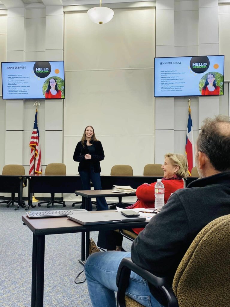 In 2022, Jennifer Bruse presented free Digital Marketing seminars to Small Businesses Owners at SHSU SBDC The Woodlands.