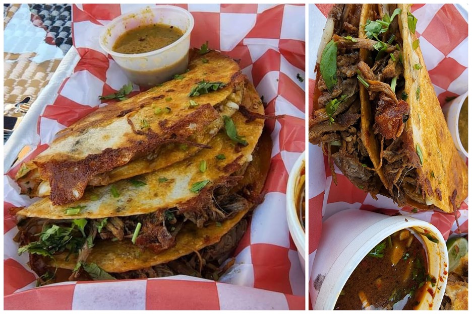 La Hacienda Taquerias - Food Truck Spring - Famous Birria Tacos w/ consommé. Photos by Nick Rama. 