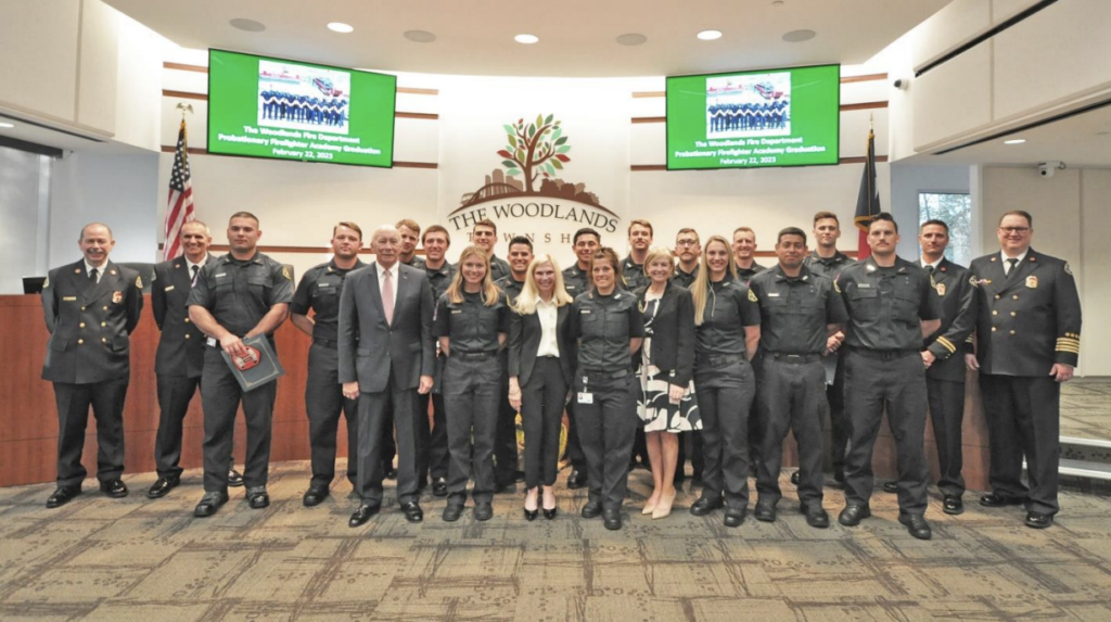 The Woodlands Township commissioned 16 new firefighters