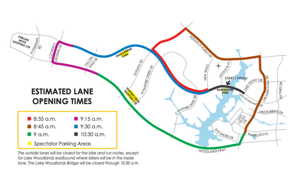 Woodforest Bank TRI 2023 Traffic Impact Lane Closures