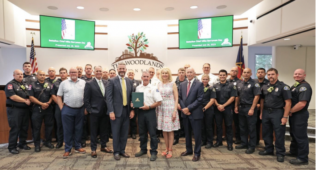 The Woodlands Township honors The Woodlands Fire Department Battalion Chief Mike Berryman