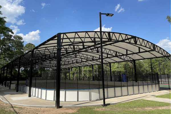 The new 15,000 square-foot covered multi-purpose court at Bear Branch Park is now open seven days a week, 8 a.m. to 11 p.m.