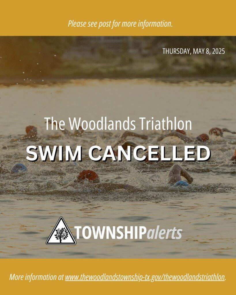 The Woodlands Triathlon swim cancelled