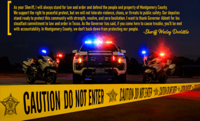 MCTXSheriff statement on Protest