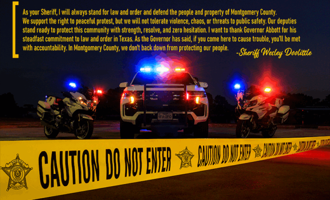 MCTXSheriff statement on Protest