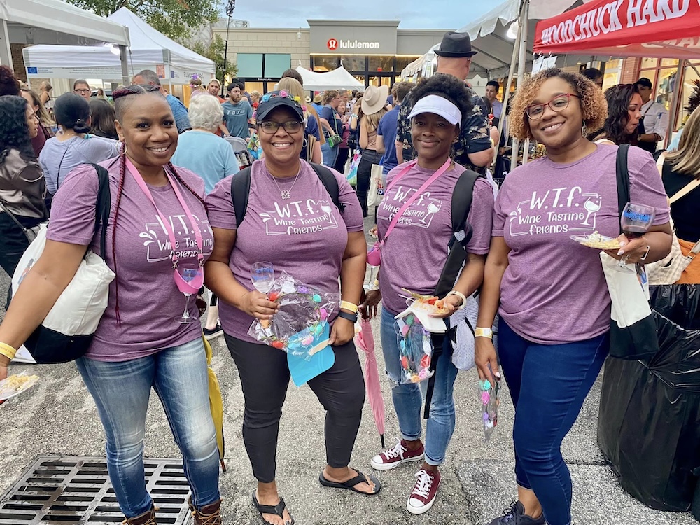 Wine tasting friends Wine Walk by Jennifer Unger