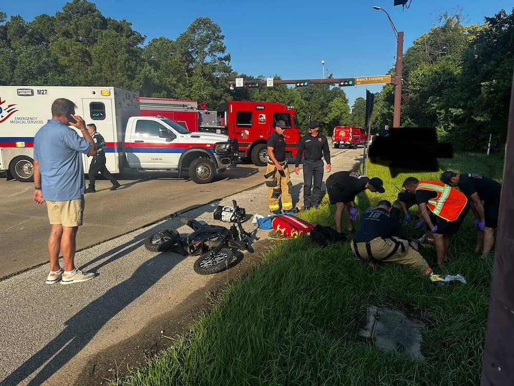 Auto and E-Motorbike collision The Woodlands