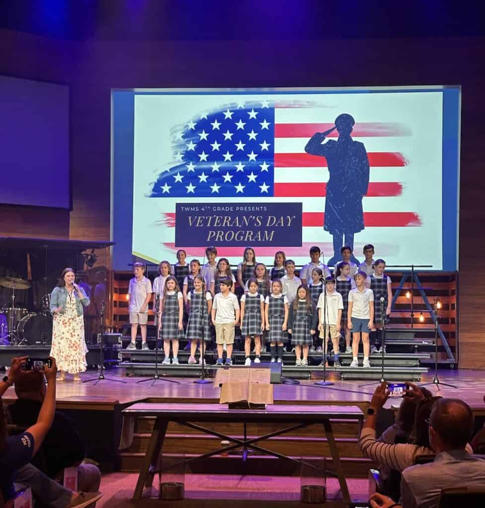 The Woodlands Methodist School Fourth Graders lead heartfelt Veterans Day Program