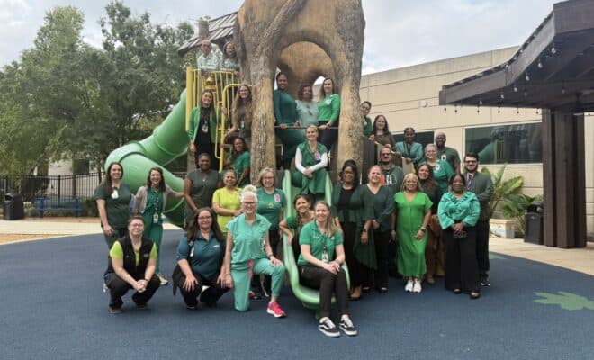 Memorial Hermann The Woodlands employees pictured in Wolf Park