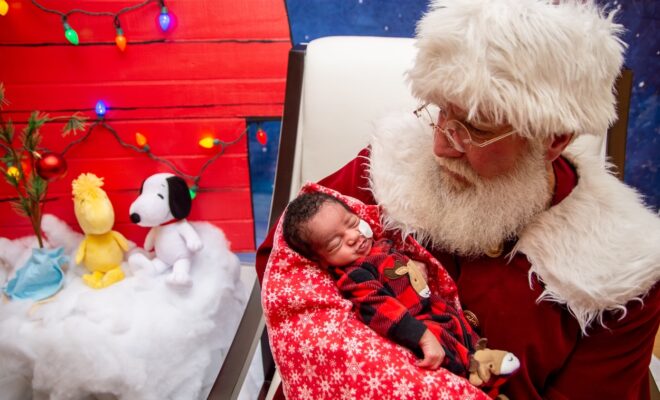 Santa visits Memorial Hermann The Woodlands NICU