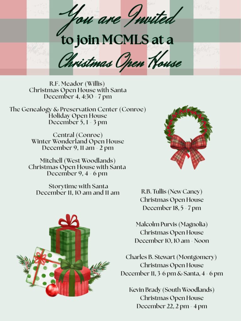 Open house Montgomery County Libraries December 2025