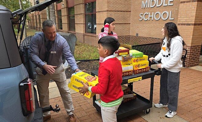 Middle School John Cooper Students Continue the Tradition of Generosity by donating to Montgomery County Food Bank