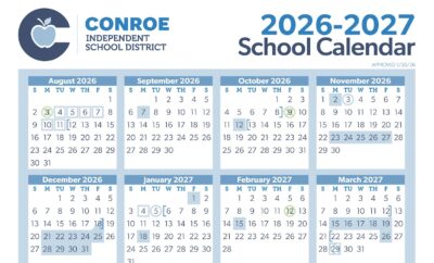 2026-2027 Conroe ISD Calendar approved