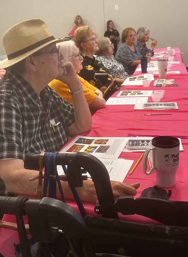 Senior Art Program workshop with participating seniors.