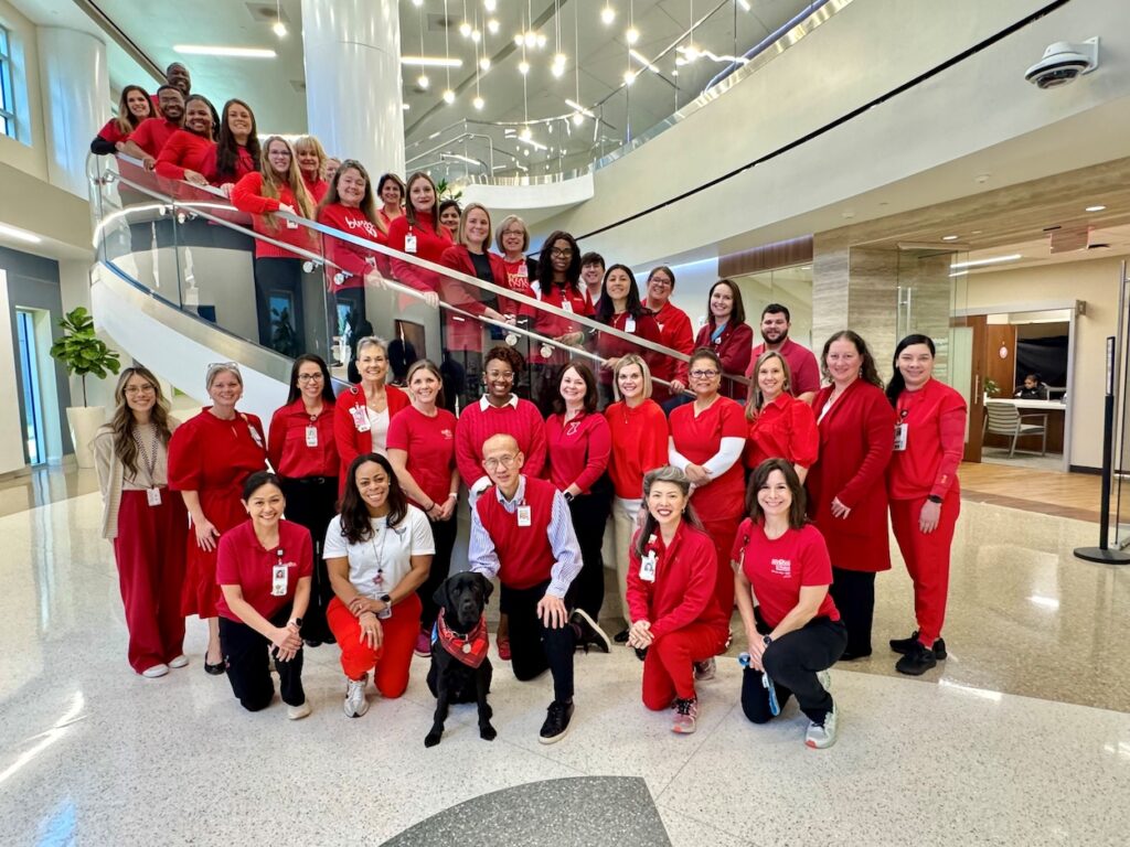 Pictured are some of the staff members who wore red at Memorial Hermann The Woodlands Medical Center.