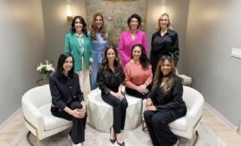 Seated (left to right): Dr. Anita Gill, Dr. Adrienne Blessing, Dr. Alysia Robichau, Kym Jackson Standing (left to right): Coco Mahoney, Alison Henderson, Jessica Kemp, Missy Herndon