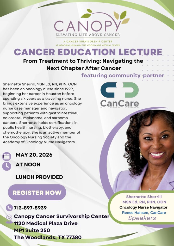 Cancer Education Lecture at Canopy on May 20