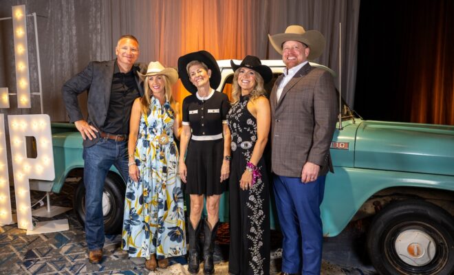 Elizabeth and Randall Bolt, Chairs, with Vice Chairs Linsey and Ryan Bibler and Head of School Julie Ambler