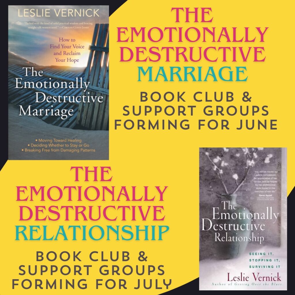 Emotionally Destructive Marriage and Relationship Book Clubs