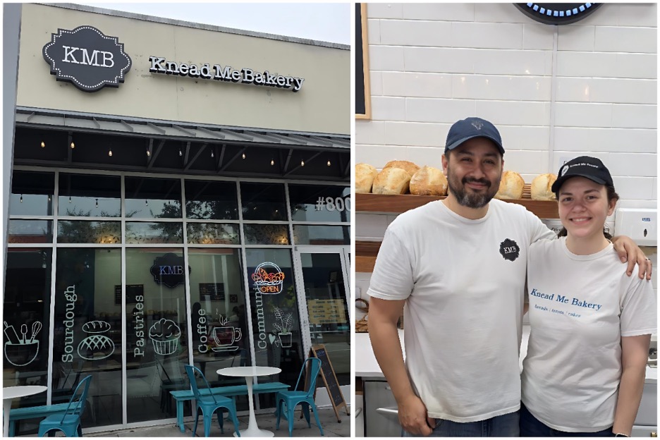Knead Me Bakery storefront / Owners Tony and Kristy Tamayo. Photos by Nick Rama.